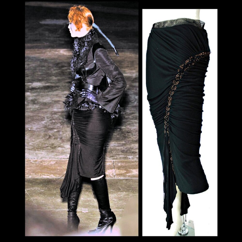 ALEXANDER McQUEEN Vintage 2002 A/W Runway Supercalifragilistic Lace Up Skirt
